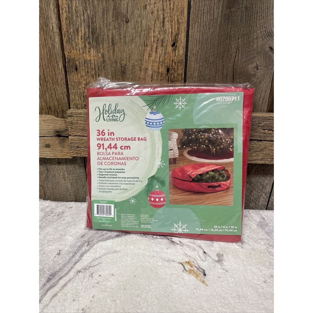 Christmas Wreath Storage Bag Holiday Living Fits 36 in Wreaths‎ Tear-resistant